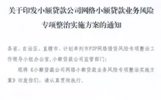 网络小贷专项整治方案出台：无资质机构将被取缔